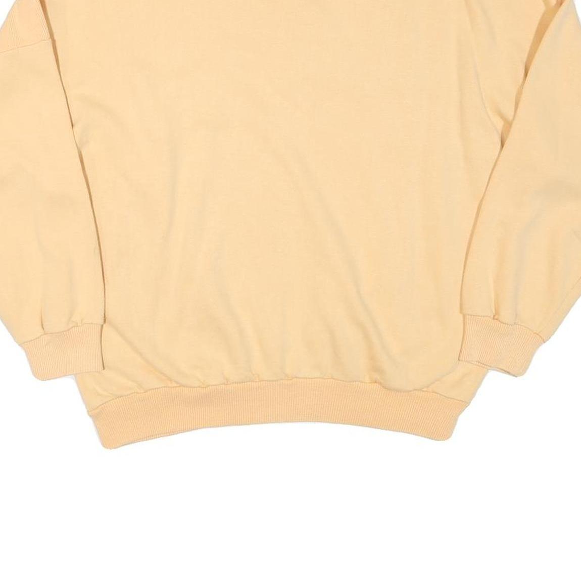 Mens Beige Sweatshirt Crew Neck M Cotton Blend Textured Panel SWETS by meriboso