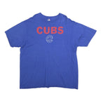 MLB Mens Blue Cubs Graphic T-Shirt 2XL Short Sleeve Crew Neck Cotton Blend