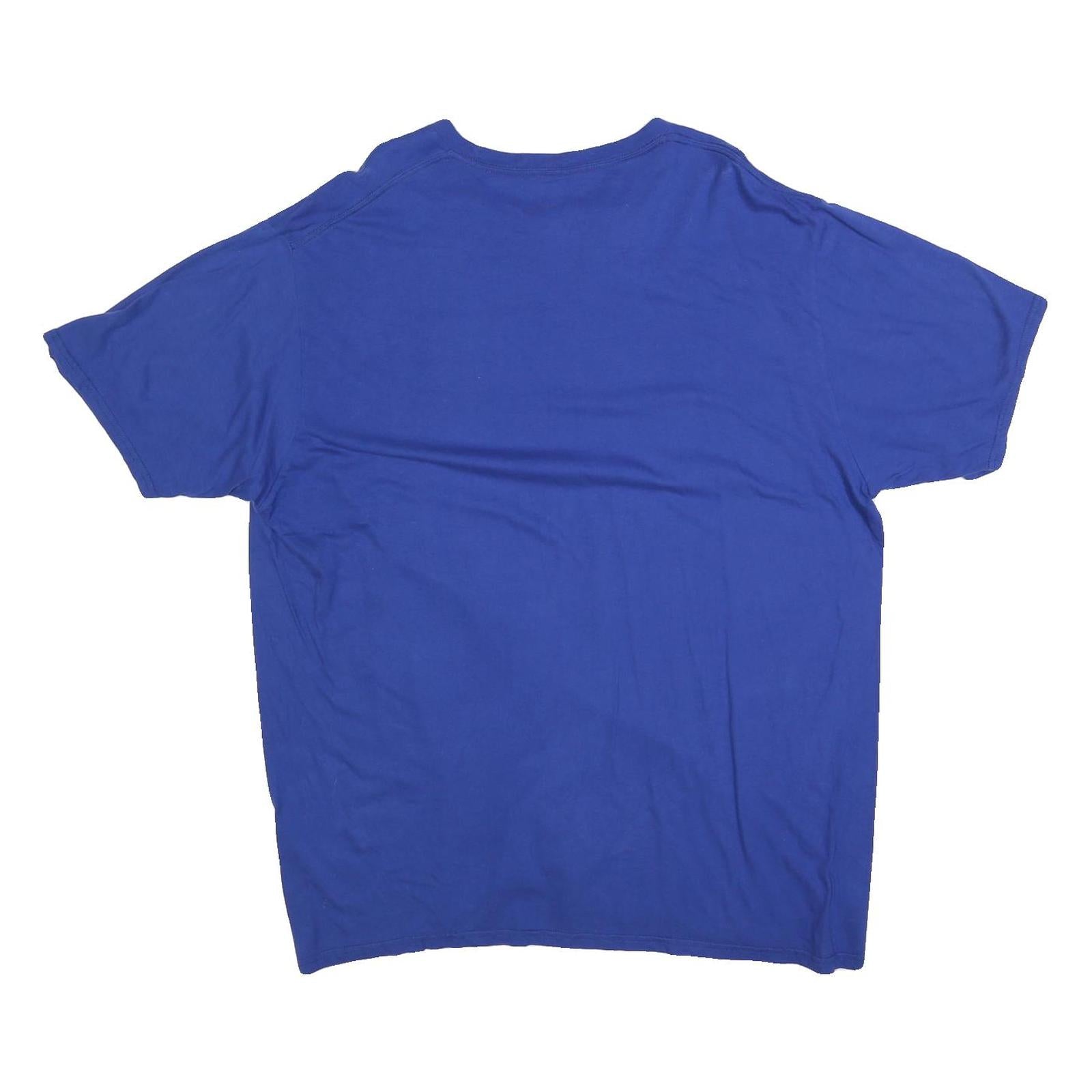 MLB Mens Blue Cubs Graphic T-Shirt 2XL Short Sleeve Crew Neck Cotton Blend