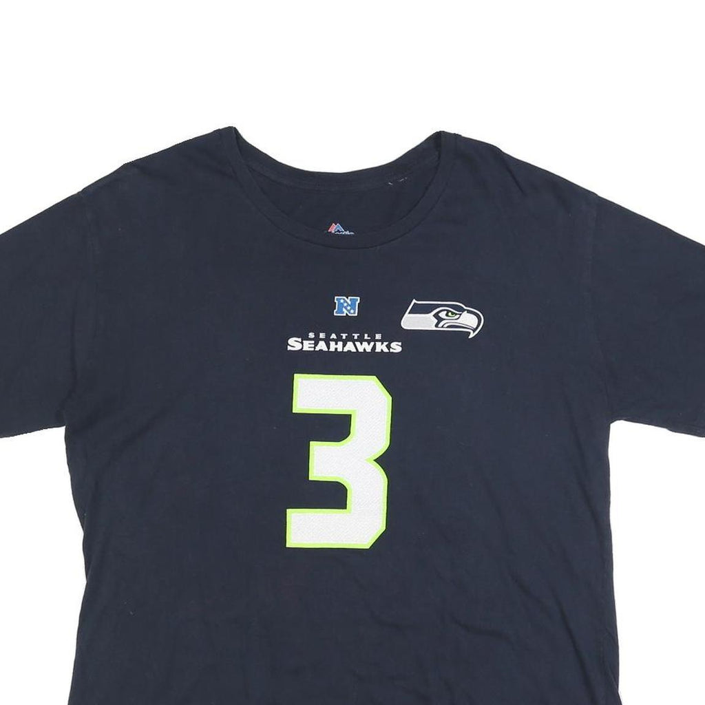 MAJESTIC Womens Blue Seattle Seahawks Wilson Graphic T-Shirt M Short Sleeve Crew