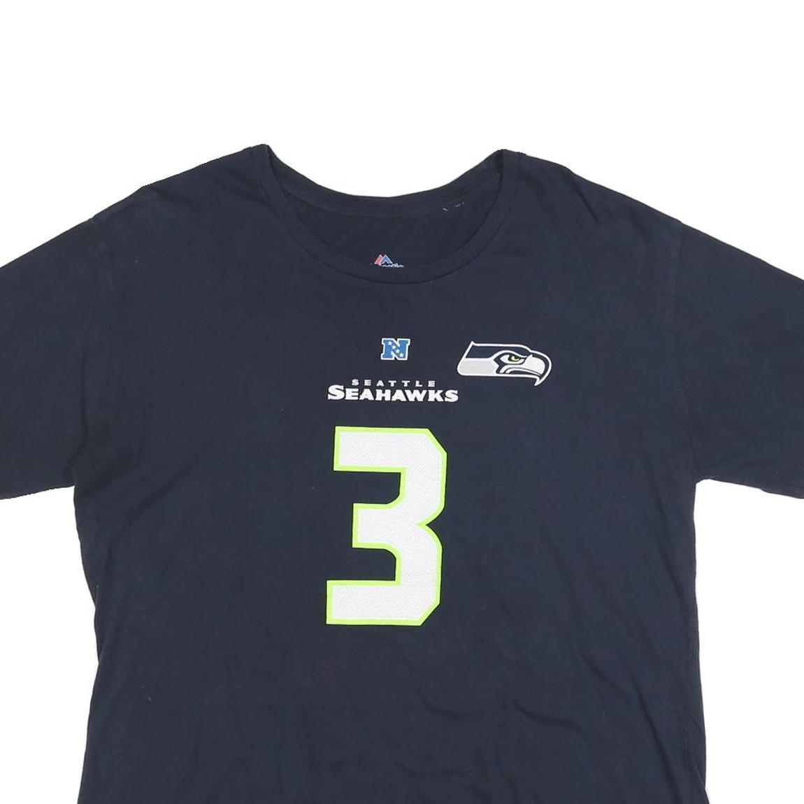 MAJESTIC Womens Blue Seattle Seahawks Wilson Graphic T-Shirt M Short Sleeve Crew