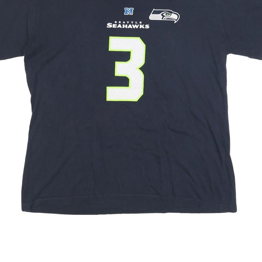 MAJESTIC Womens Blue Seattle Seahawks Wilson Graphic T-Shirt M Short Sleeve Crew