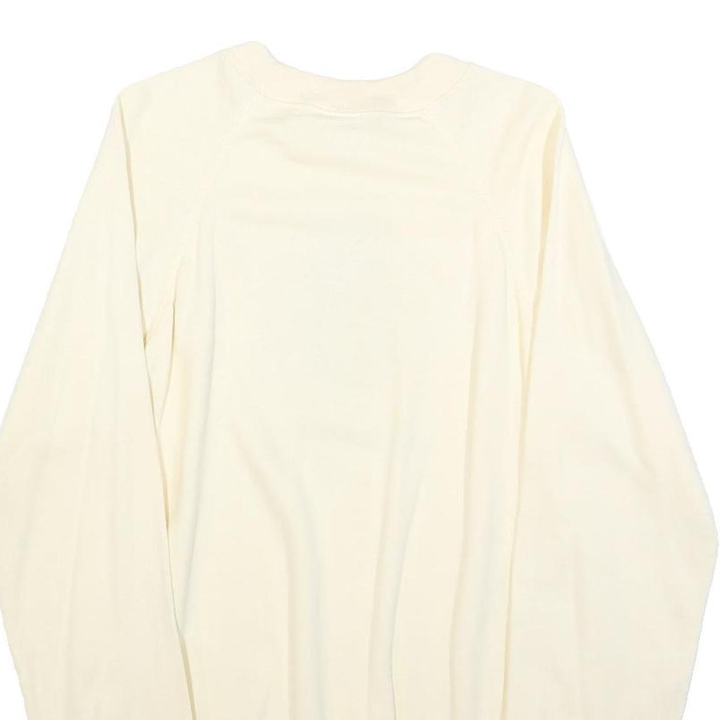 HANES Womens Cream Isomata Sweatshirt Crew Neck M Casual Cotton Pullover