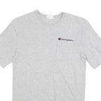 CHAMPION Mens Grey S T-Shirt Short Sleeve Crew Neck Cotton Blend Classic Logo