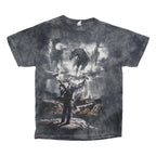 DELTA Mens Black Tie Dye Graphic T-Shirt M Short Sleeve Crew Neck Cotton