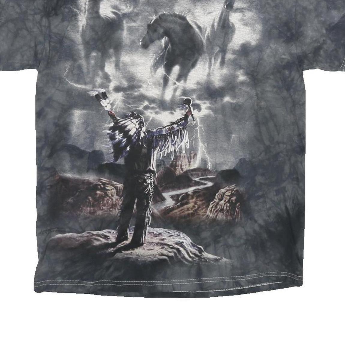 DELTA Mens Black Tie Dye Graphic T-Shirt M Short Sleeve Crew Neck Cotton