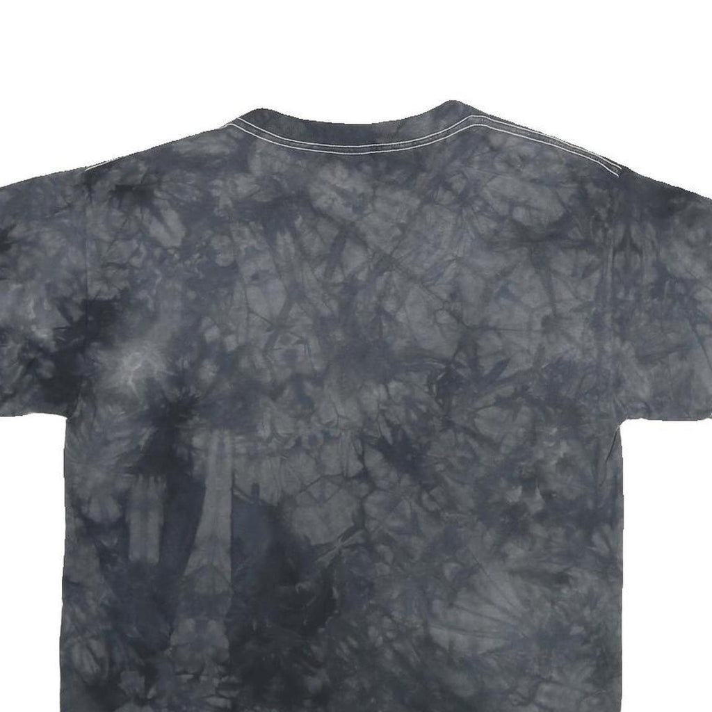 DELTA Mens Black Tie Dye Graphic T-Shirt M Short Sleeve Crew Neck Cotton
