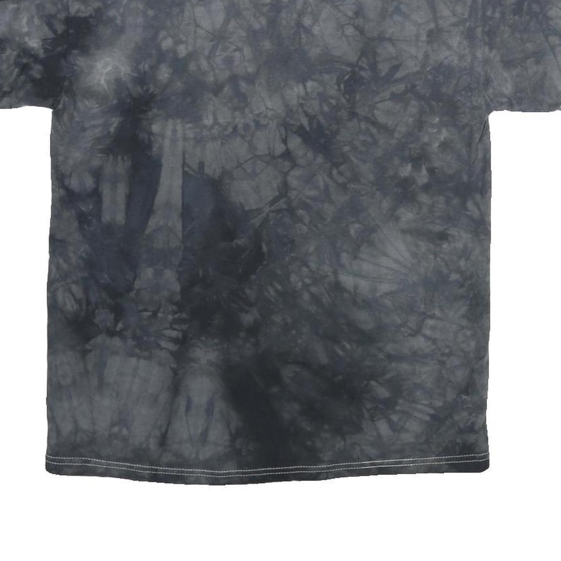 DELTA Mens Black Tie Dye Graphic T-Shirt M Short Sleeve Crew Neck Cotton