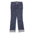 LEVI'S Womens Regular Blue Denim Rinse Fit Straight Leg Jeans W28 L30 Cuffed
