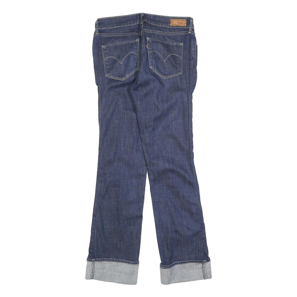 LEVI'S Womens Regular Blue Denim Rinse Fit Straight Leg Jeans W28 L30 Cuffed