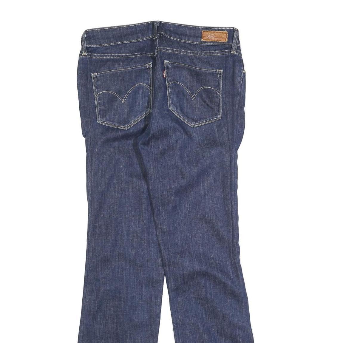 LEVI'S Womens Regular Blue Denim Rinse Fit Straight Leg Jeans W28 L30 Cuffed