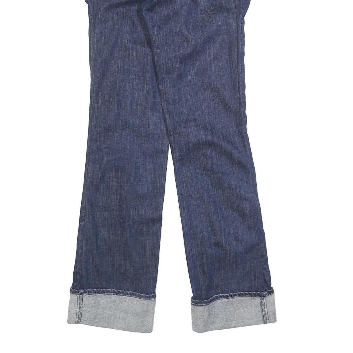 LEVI'S Womens Regular Blue Denim Rinse Fit Straight Leg Jeans W28 L30 Cuffed