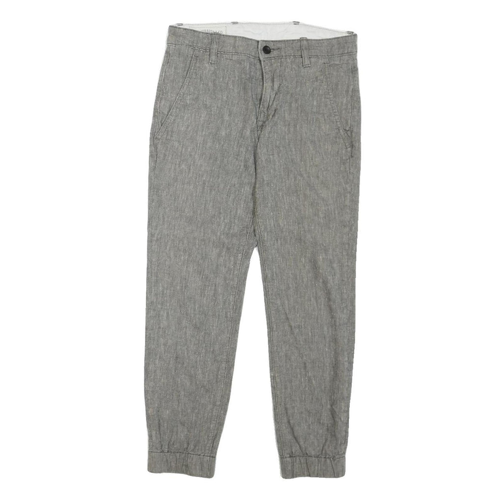 LEVI'S Womens Grey Cotton Blend Regular Fit Tapered Leg Trousers W30 L25 Casual