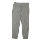 LEVI'S Womens Grey Cotton Blend Regular Fit Tapered Leg Trousers W30 L25 Casual