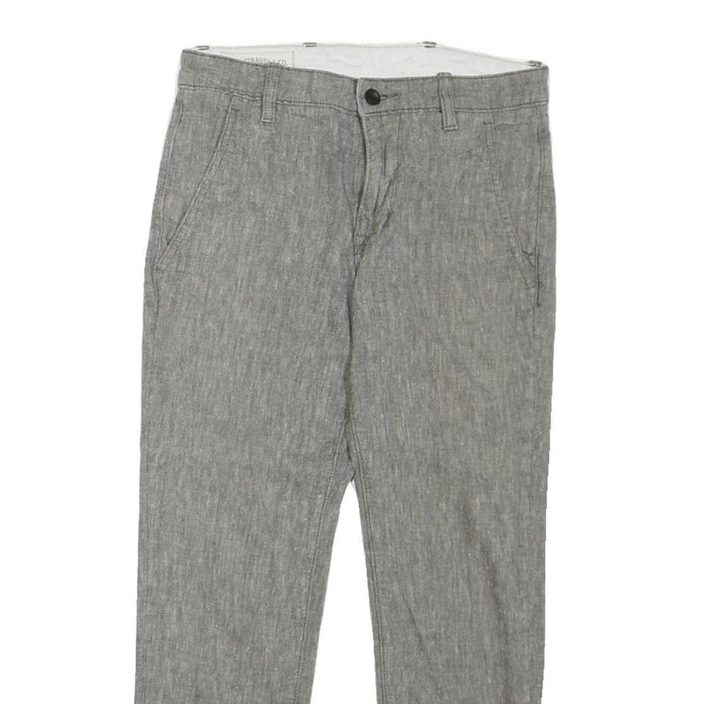LEVI'S Womens Grey Cotton Blend Regular Fit Tapered Leg Trousers W30 L25 Casual