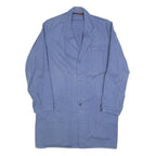 PECHEUR Mens Blue Cotton Button Jacket M Plain Classic Workwear Casual