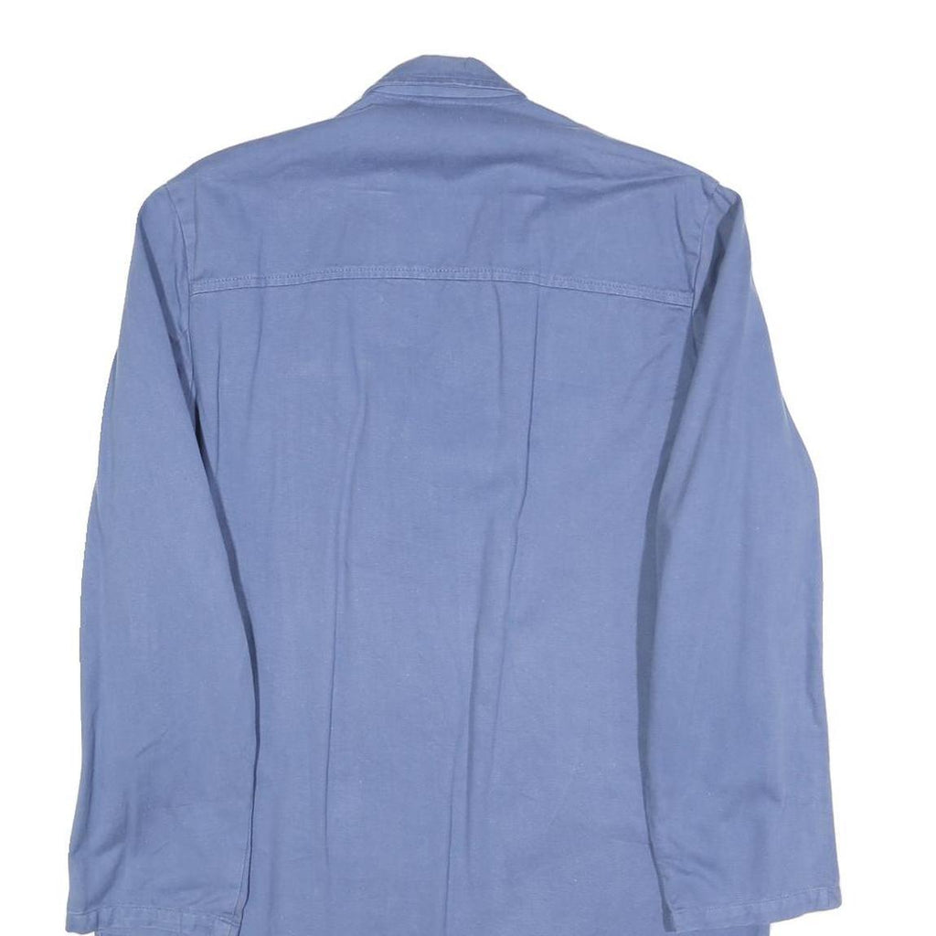 PECHEUR Mens Blue Cotton Button Jacket M Plain Classic Workwear Casual