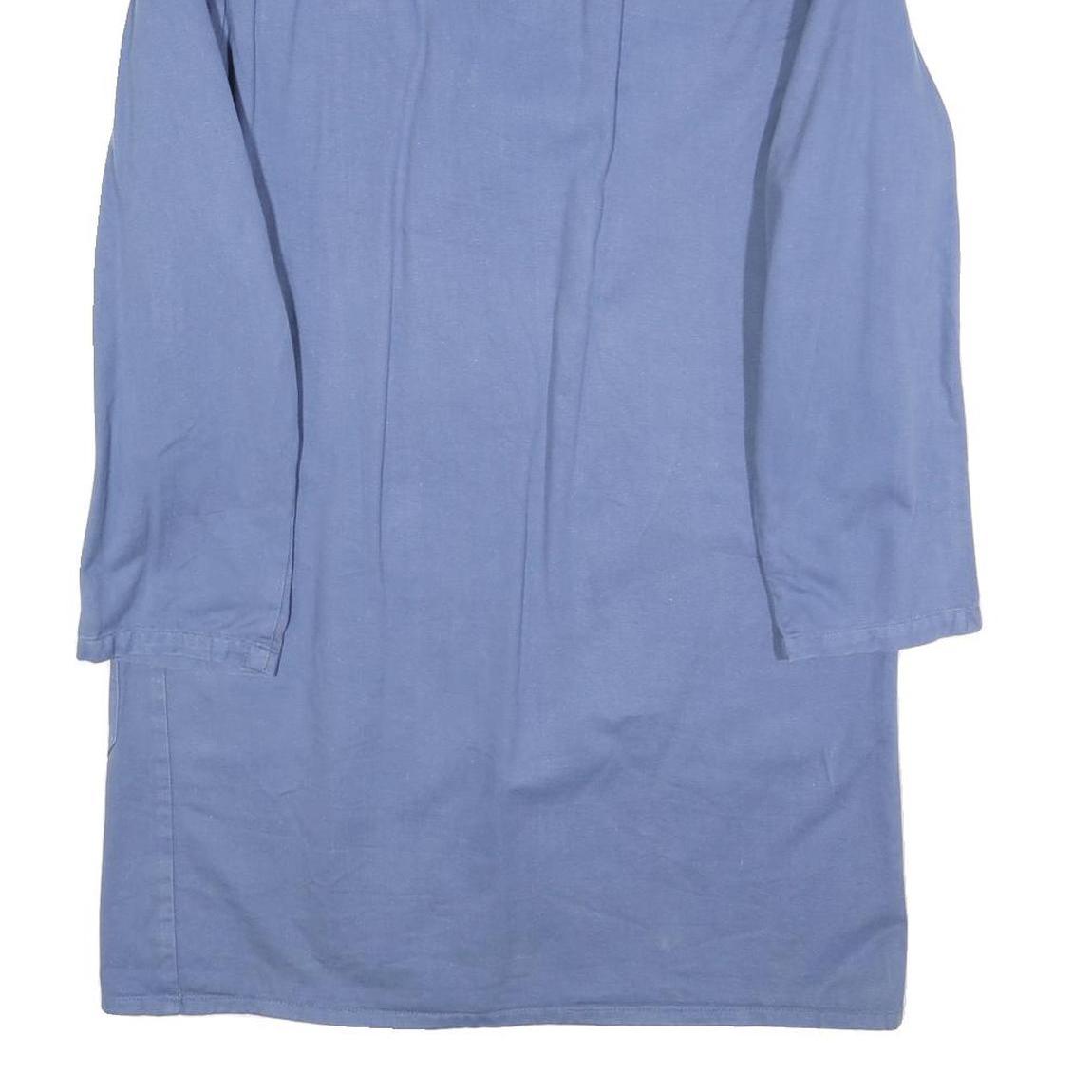 PECHEUR Mens Blue Cotton Button Jacket M Plain Classic Workwear Casual