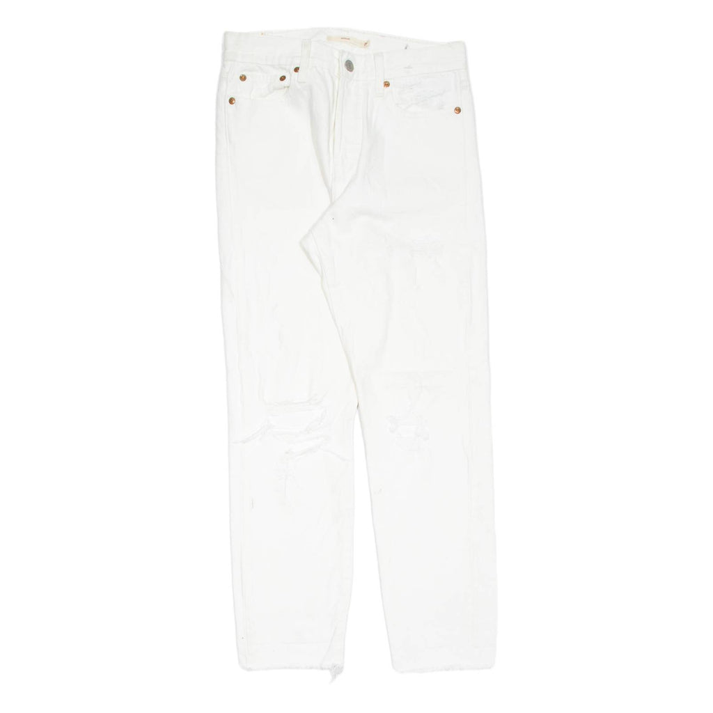 LEVI'S Distressed Womens Jeans White Slim Skinny W26 L27
