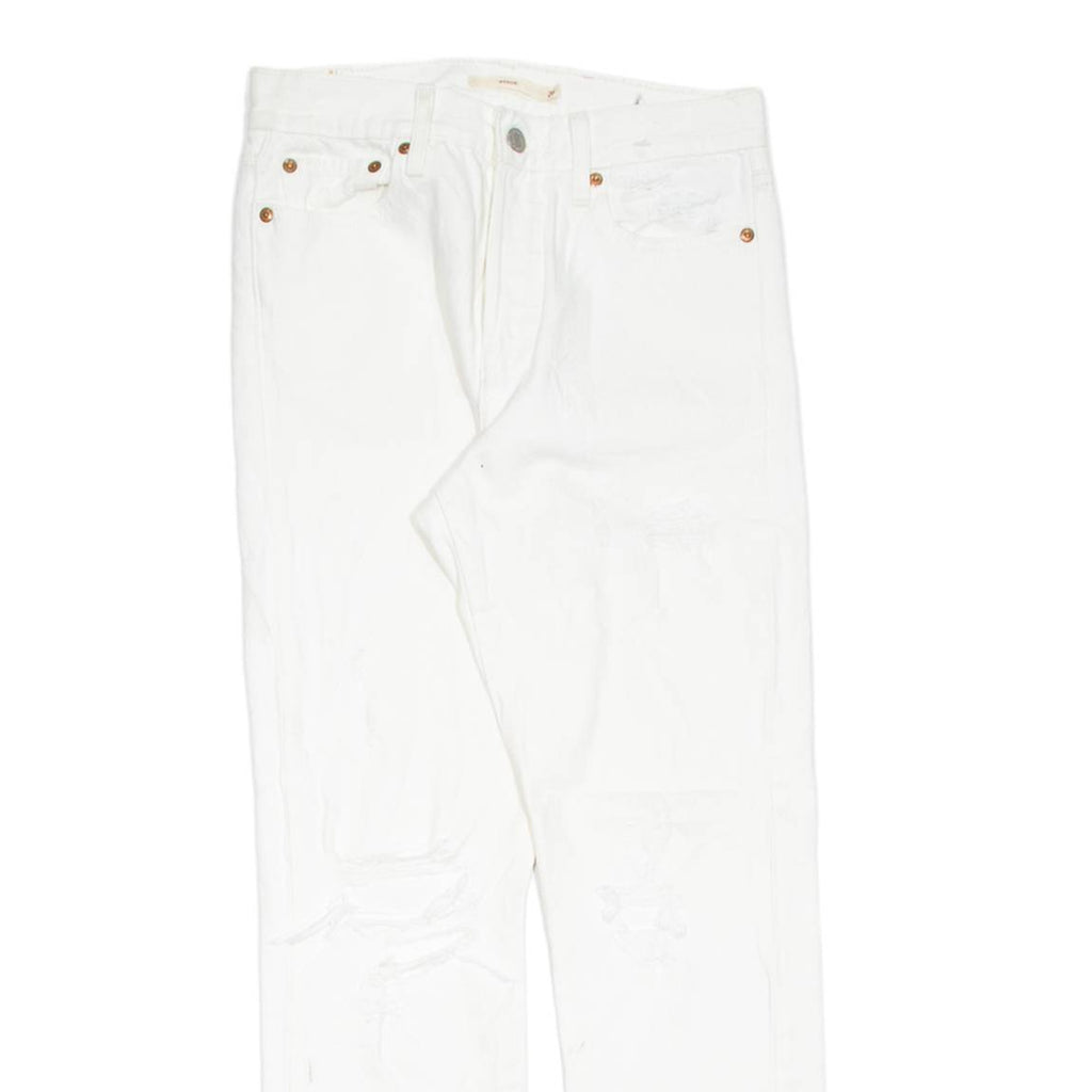 LEVI'S Distressed Womens Jeans White Slim Skinny W26 L27