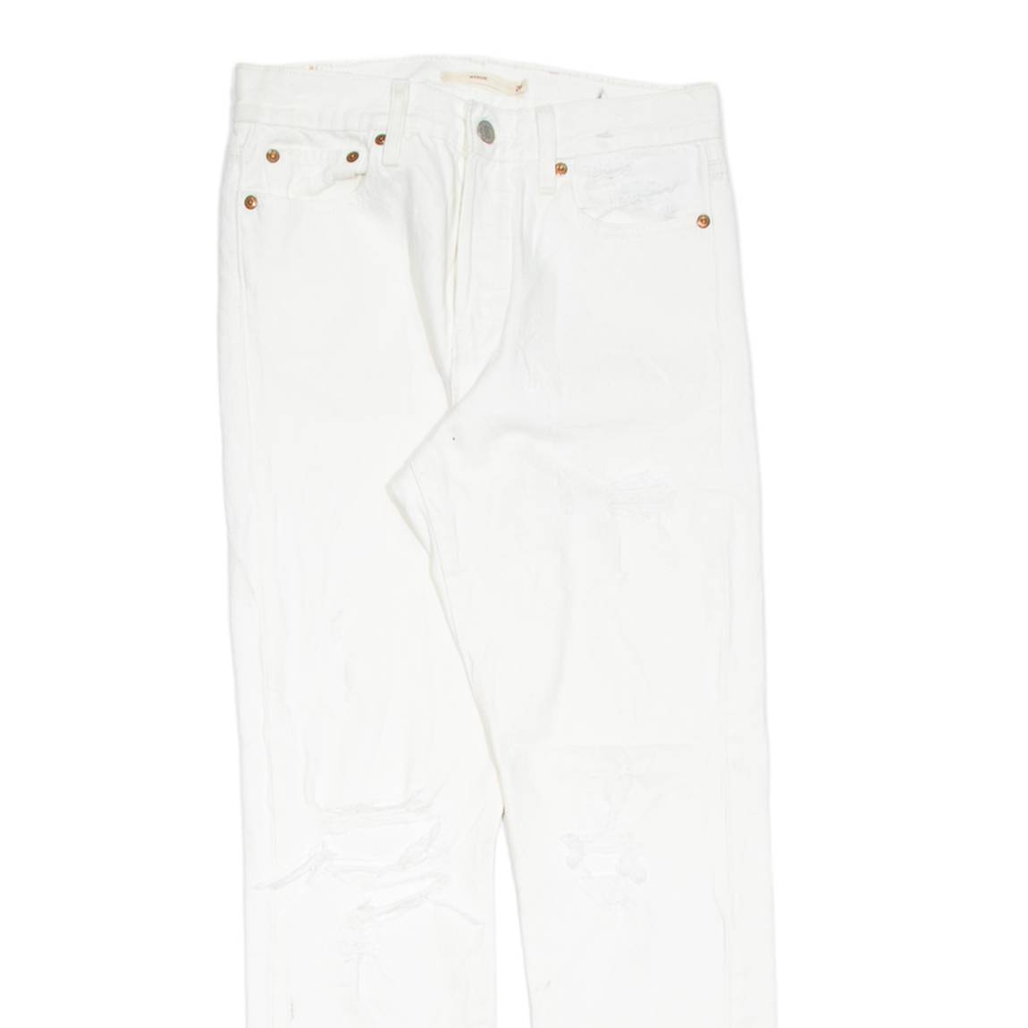 LEVI'S Distressed Womens Jeans White Slim Skinny W26 L27