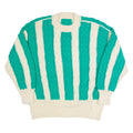 Womens Aran Jumper Cream Striped 90s Cable Knit L