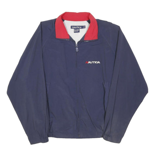 NAUTICA Mens Navy & Red Challenge Zip Jacket M Nylon Sport Casual