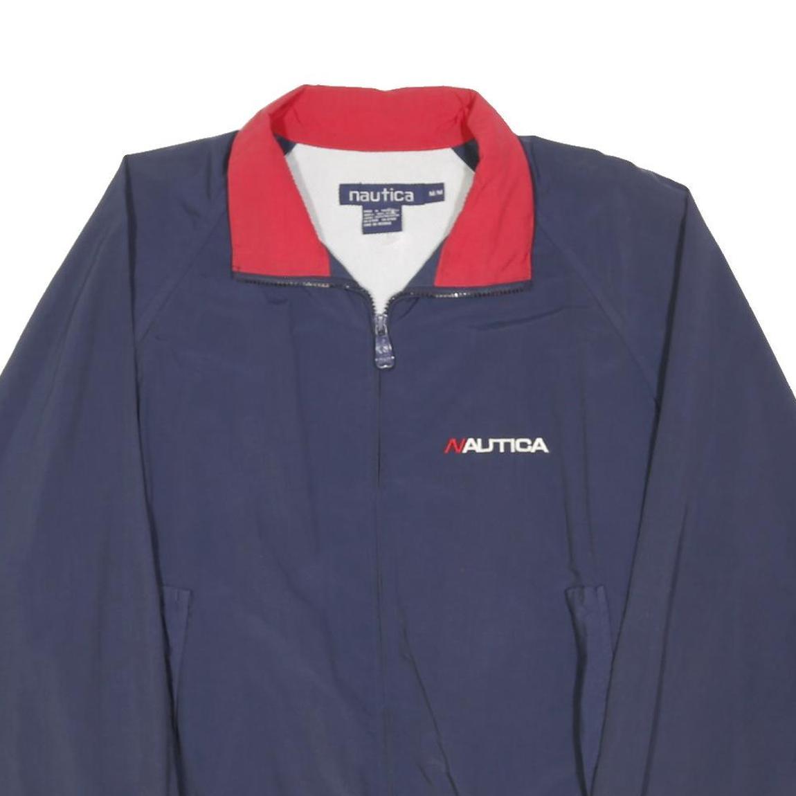 NAUTICA Mens Navy & Red Challenge Zip Jacket M Nylon Sport Casual