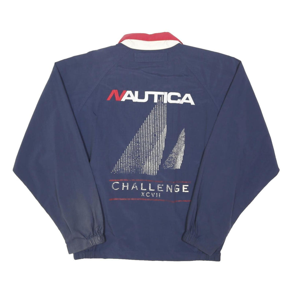 NAUTICA Mens Navy & Red Challenge Zip Jacket M Nylon Sport Casual