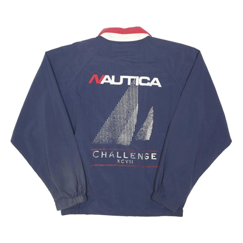 NAUTICA Mens Navy & Red Challenge Zip Jacket M Nylon Sport Casual