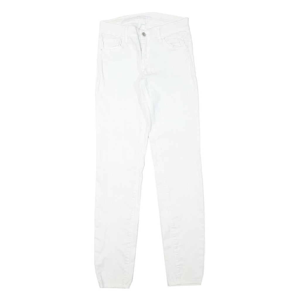 GUESS Womens White Slim Skinny Denim Jeans Cotton Blend Zip W26 L31 Stylish