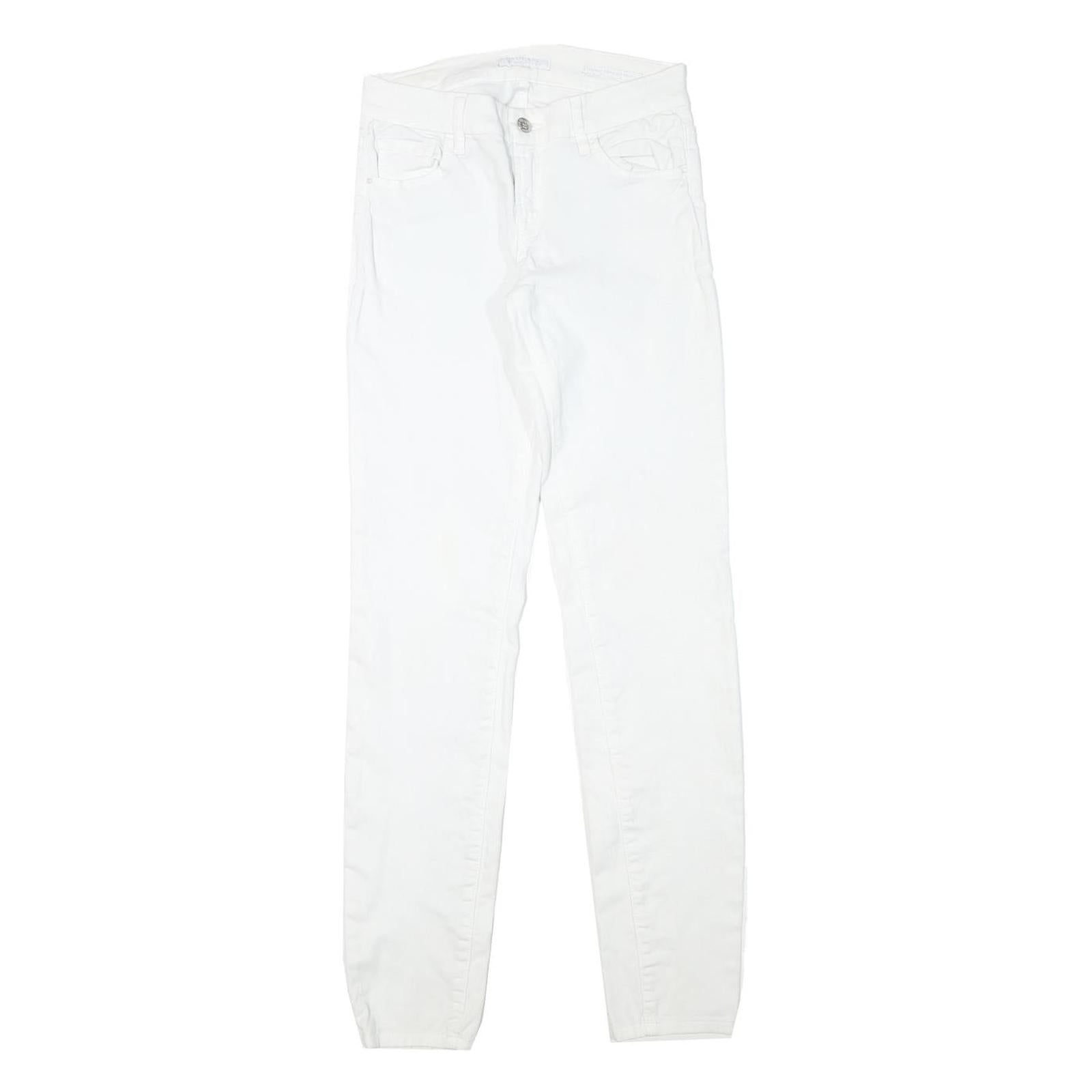 GUESS Womens White Slim Skinny Denim Jeans Cotton Blend Zip W26 L31 Stylish