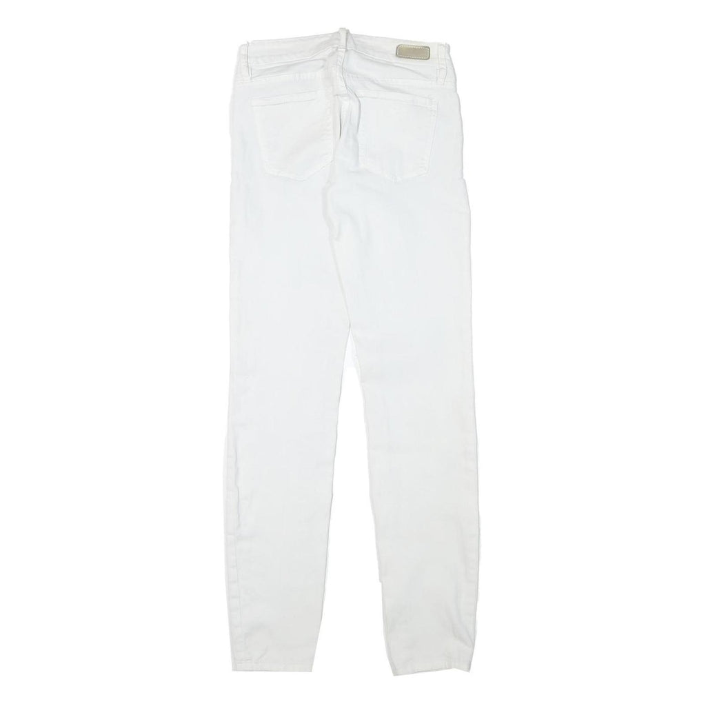 GUESS Womens White Slim Skinny Denim Jeans Cotton Blend Zip W26 L31 Stylish