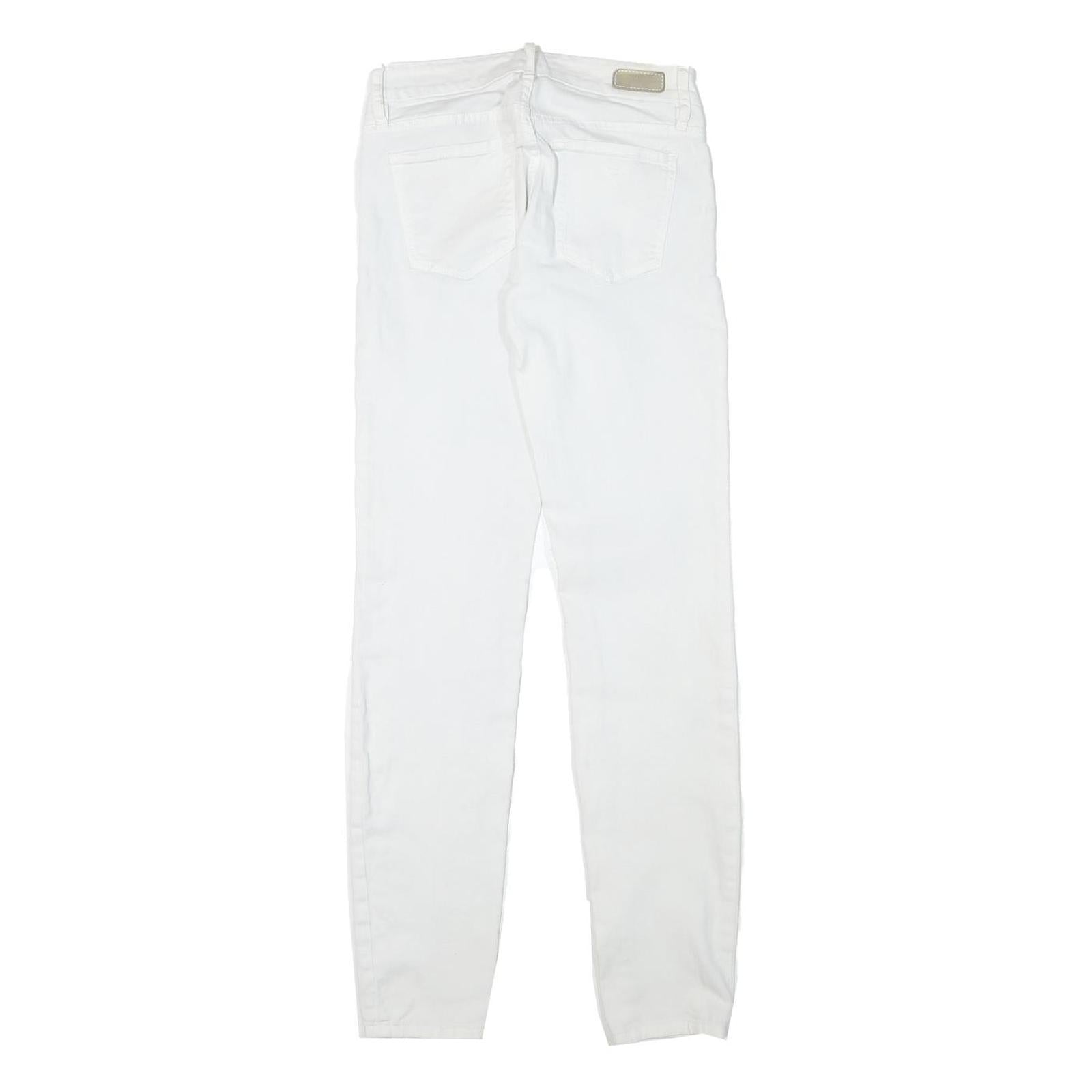 GUESS Womens White Slim Skinny Denim Jeans Cotton Blend Zip W26 L31 Stylish