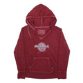 HARD ROCK CAFE Womens Red Hoodie M Cotton Blend Pullover Casual