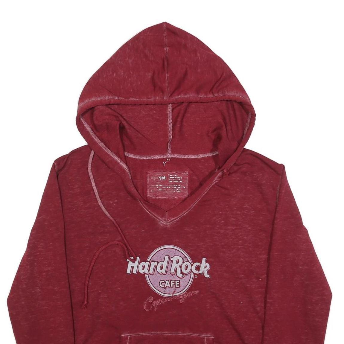 HARD ROCK CAFE Womens Red Hoodie M Cotton Blend Pullover Casual