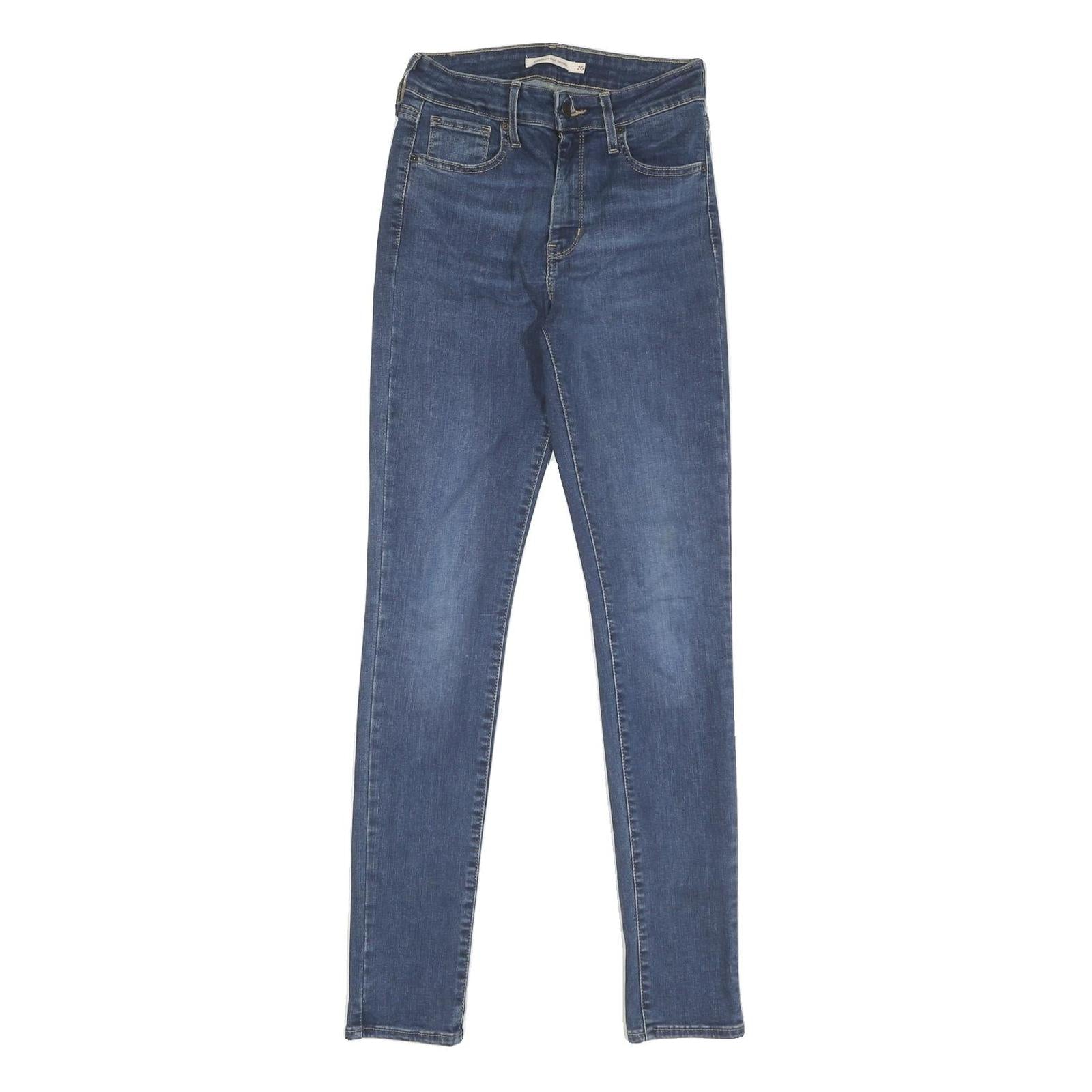 LEVI'S 721 Womens Jeans Blue Slim Skinny Denim Medium W26 L30 Stretch Zip