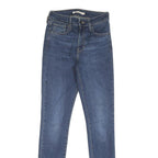 LEVI'S 721 Womens Jeans Blue Slim Skinny Denim Medium W26 L30 Stretch Zip