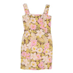HANAE MORIS PARIS Womens Brown & Pink Floral Cotton Blend Mini Dress M Summer