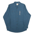 RED HEAD Mens Blue Cotton Shirt L Casual Workwear Button Pockets