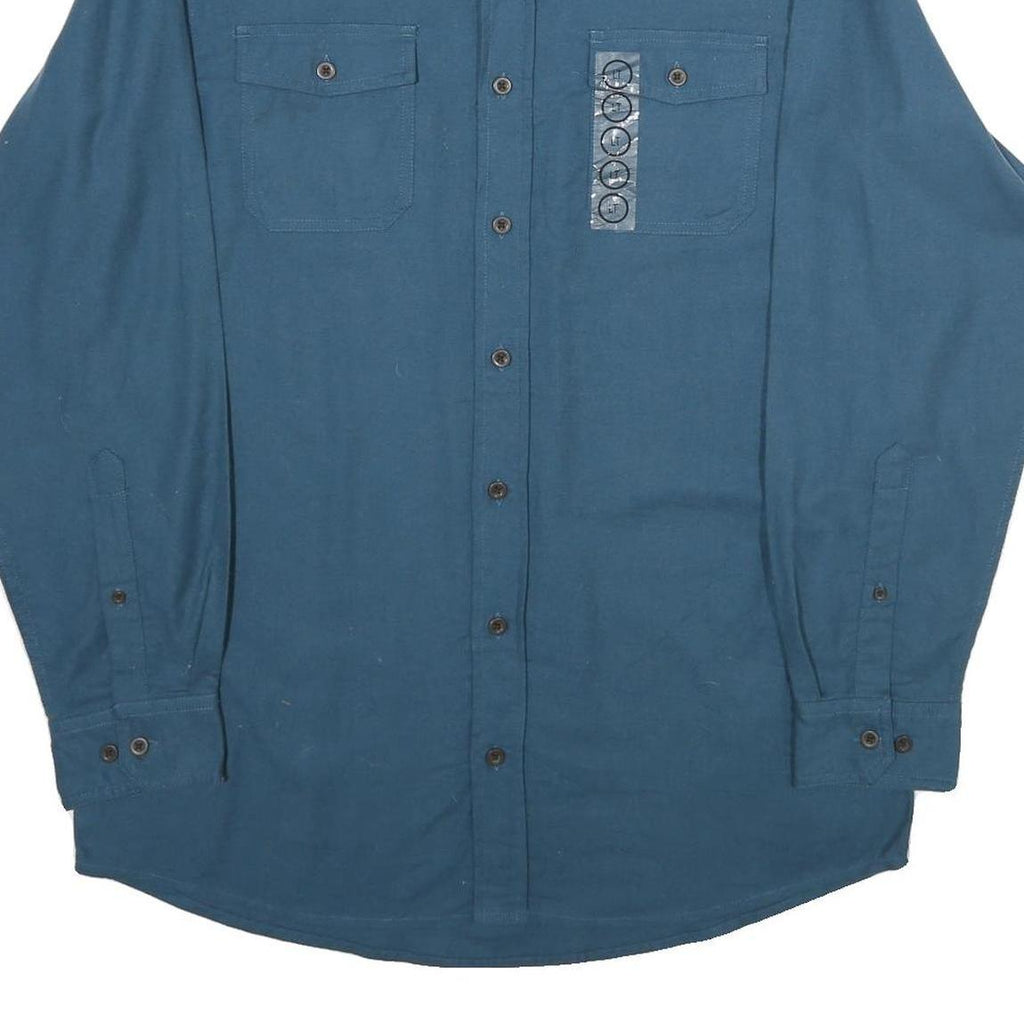 RED HEAD Mens Blue Cotton Shirt L Casual Workwear Button Pockets