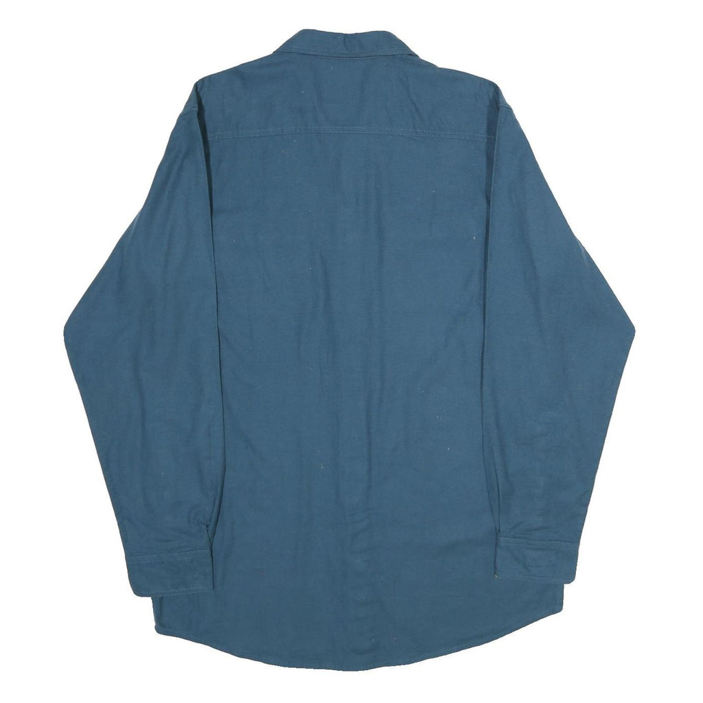 RED HEAD Mens Blue Cotton Shirt L Casual Workwear Button Pockets