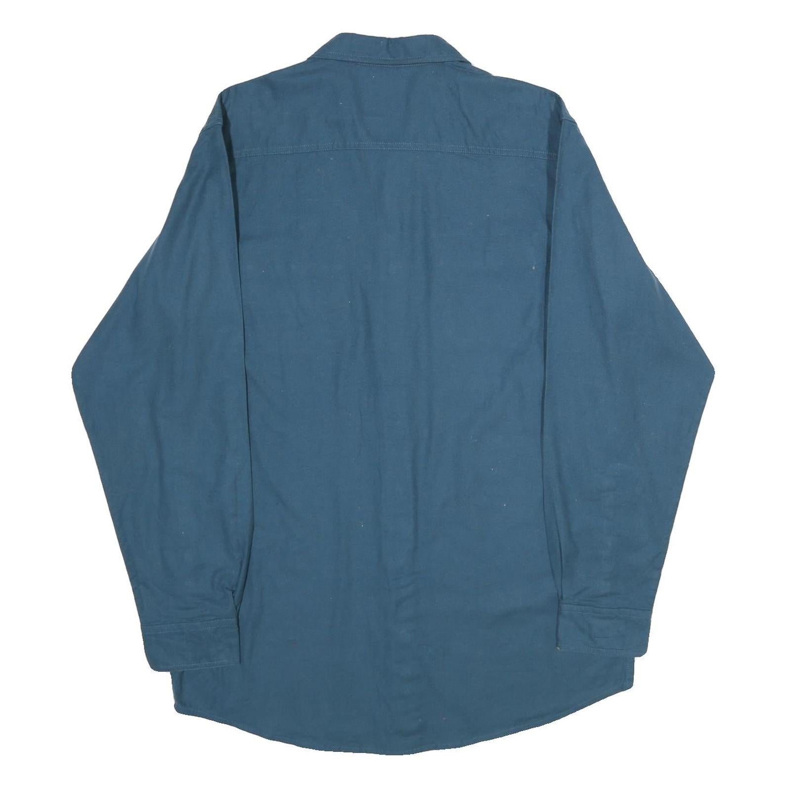 RED HEAD Mens Blue Cotton Shirt L Casual Workwear Button Pockets