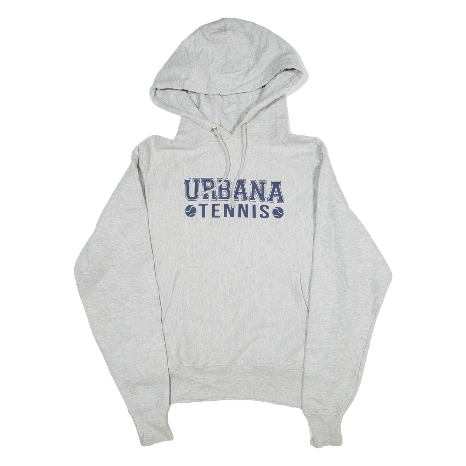 CHAMPION REVERSE WEAVE Urbana Tennis Womens Grey Hoodie USA S