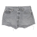 LEVI'S Womens Shorts Grey Casual Denim Cut-Off L W36 Frayed Hem Distressed