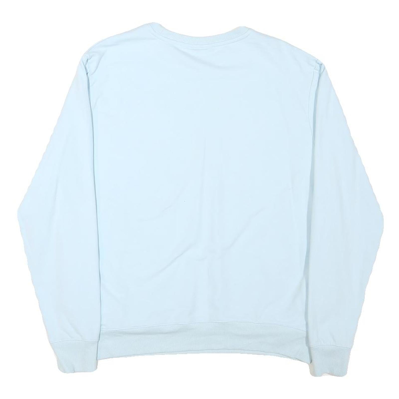 FILA Mens Blue Crew Neck L Cotton Blend Pullover Sweatshirt Logo Embroidered