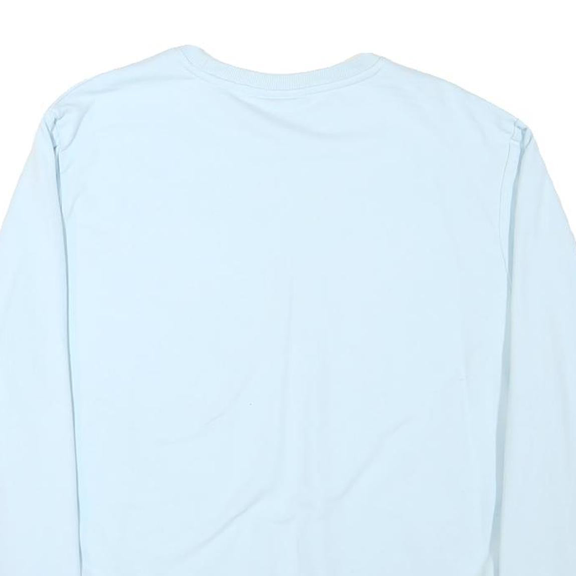 FILA Mens Blue Crew Neck L Cotton Blend Pullover Sweatshirt Logo Embroidered