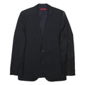 HUGO BOSS Mens Black Pinstripe Classic Wool Jacket M Woven Blazer Button Closure