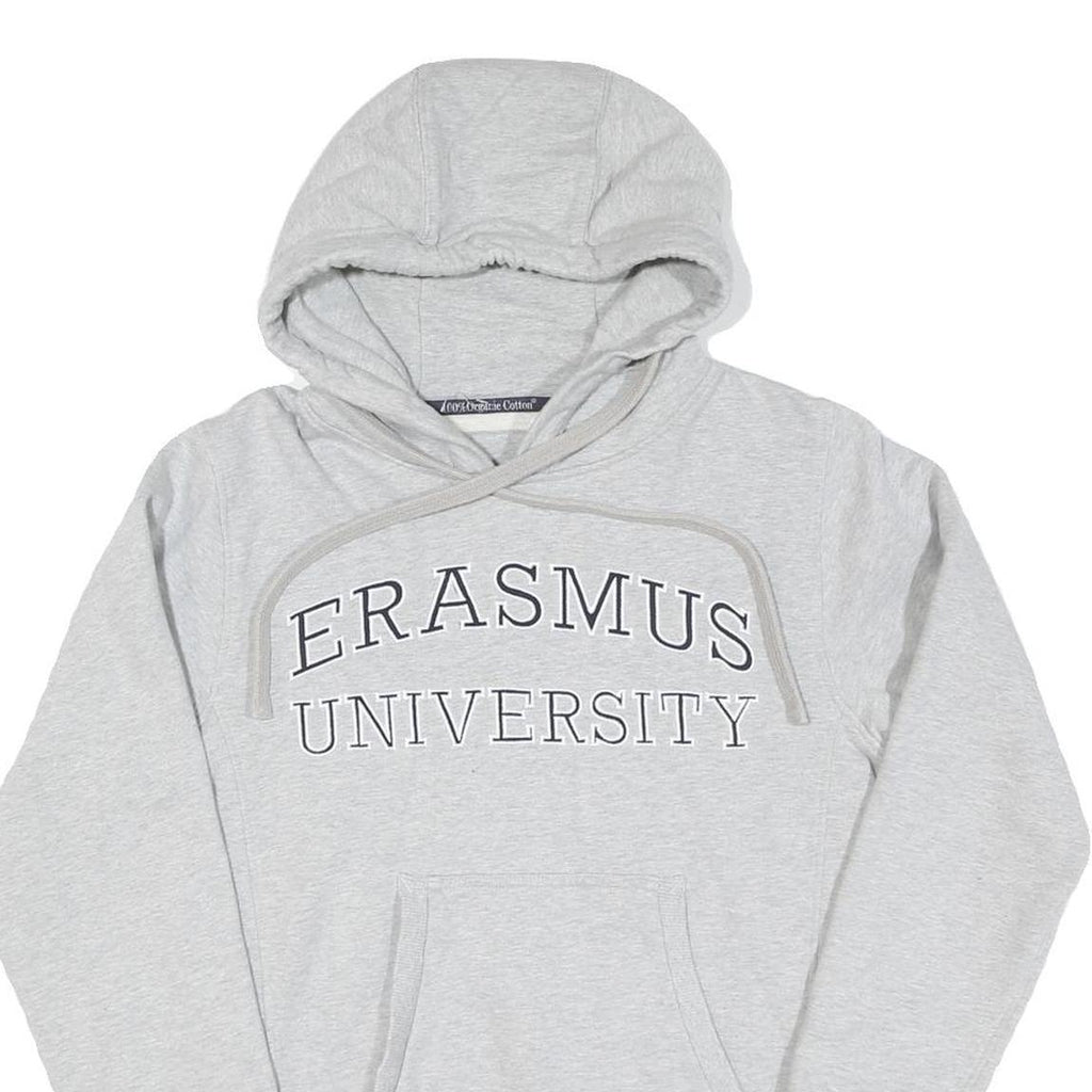 Mens Grey Erasmus University Cotton Pullover Hoodie XS Lightweight Casual