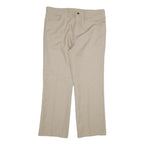 WRANGLER Mens Beige Regular Straight Trousers W36 L29 Classic Zip Closure